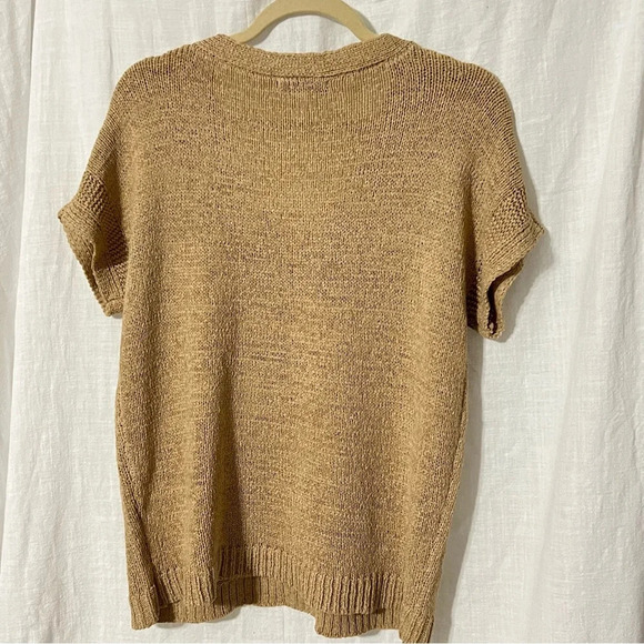 Cable & Gauge Women's Sweater Vest Size M Tan Cap sleeve Pullover - Picture 5 of 7
